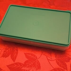 Tupperware Green and White Storage Box